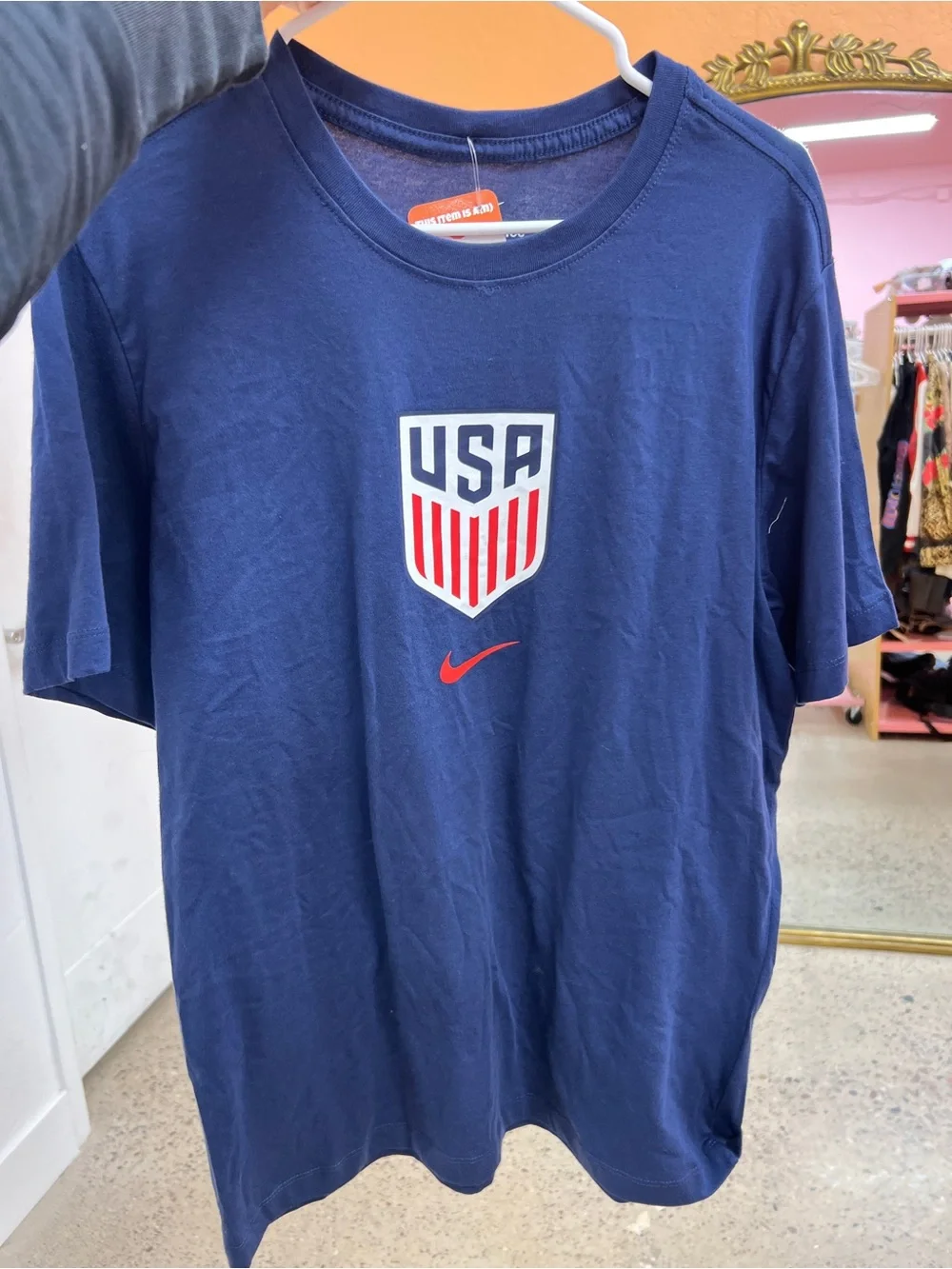 Nike Men’s USA Crest T-Shirt - Navy with Red Accents